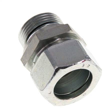 G 1'' Außengewinde x 28L Verzinkter gerader Schneidring aus Stahl mit FKM-Dichtung 160 bar DIN 2353