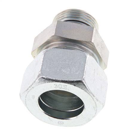 G 1'' Außengewinde x 30S Verzinkter Stahl-Schneidring gerade mit FKM-Dichtung 400 bar DIN 2353