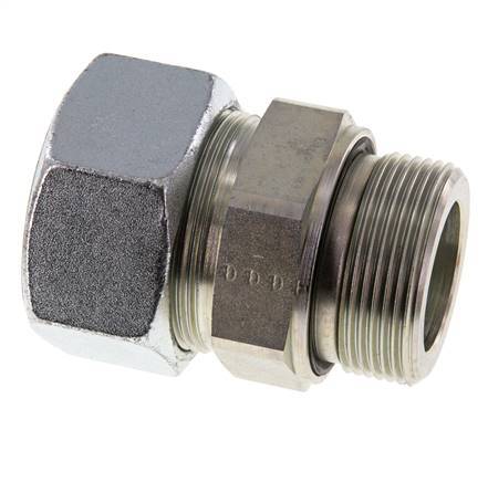 G 1 1/2'' Außengewinde x 38S Verzinkter Stahl-Schneidring gerade mit FKM-Dichtung 315 bar DIN 2353