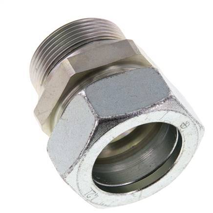 G 1 1/2'' Außengewinde x 42L Verzinkter gerader Schneidring aus Stahl mit FKM-Dichtung 160 bar DIN 2353