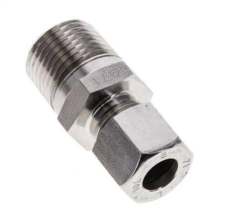 1/2'' NPT Male x 10L Stainless steel Straight Cutting Ring 315 Bar DIN 2353