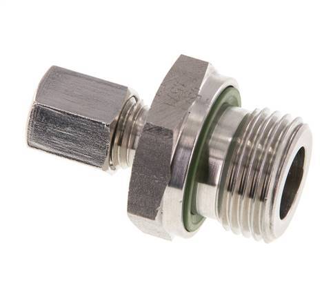 G 1/2'' Außengewinde x 6L Gerader Schneidring aus Edelstahl mit FKM-Dichtung 315 Bar DIN 2353