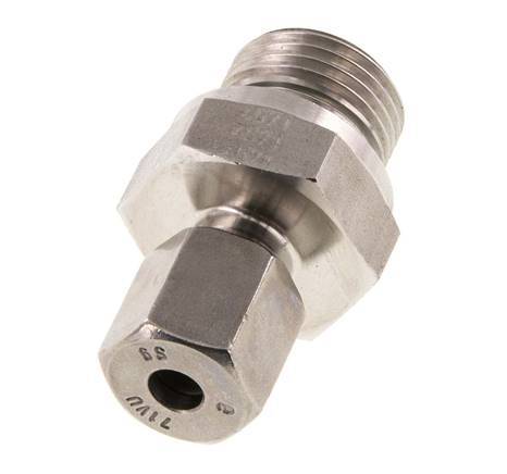 G 1/2'' Außengewinde x 6S Gerader Schneidring aus Edelstahl mit FKM-Dichtung 630 bar DIN 2353