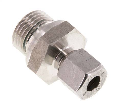 G 1/2'' Male x 8L Stainless steel Straight Cutting Ring with FKM Seal 315 Bar DIN 2353
