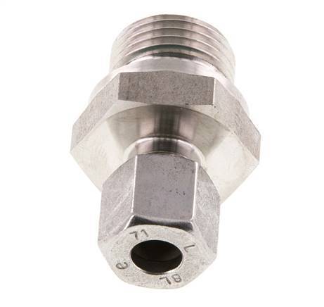 G 1/2'' Außengewinde x 8L Gerader Schneidring aus Edelstahl mit FKM-Dichtung 315 Bar DIN 2353