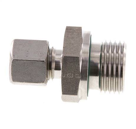 G 1/2'' Außengewinde x 8L Gerader Schneidring aus Edelstahl mit FKM-Dichtung 315 Bar DIN 2353