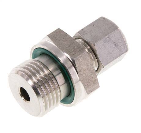 G 1/2'' Außengewinde x 8L Gerader Schneidring aus Edelstahl mit FKM-Dichtung 315 Bar DIN 2353