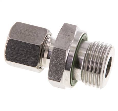 G 1/2'' Außengewinde x 8S Gerader Schneidring aus Edelstahl mit FKM-Dichtung 630 bar DIN 2353