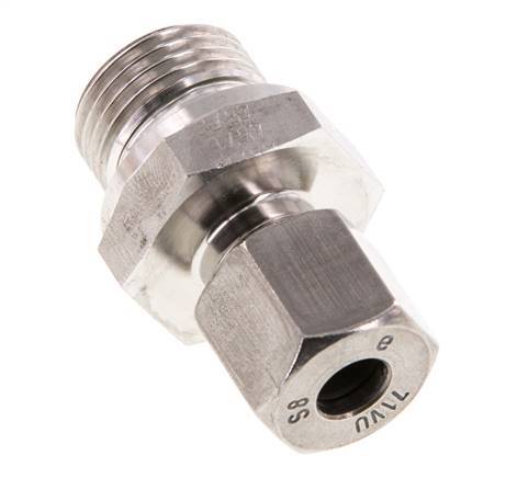 G 1/2'' Außengewinde x 8S Gerader Schneidring aus Edelstahl mit FKM-Dichtung 630 bar DIN 2353