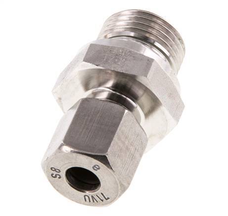 G 1/2'' Außengewinde x 8S Gerader Schneidring aus Edelstahl mit FKM-Dichtung 630 bar DIN 2353