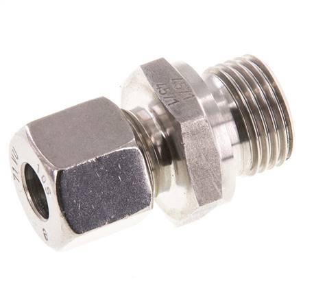 G 1/2'' Außengewinde x 10S Gerader Schneidring aus Edelstahl mit FKM-Dichtung 630 bar DIN 2353