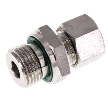 G 1/2'' Außengewinde x 12L Gerader Schneidring aus Edelstahl mit FKM-Dichtung 315 Bar DIN 2353