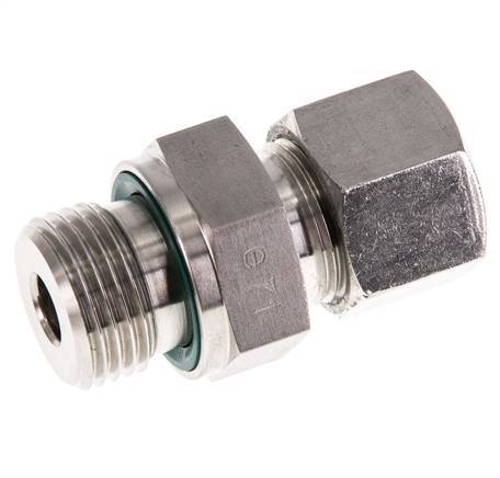 G 1/2'' Außengewinde x 12S Gerader Schneidring aus Edelstahl mit FKM-Dichtung 630 bar DIN 2353