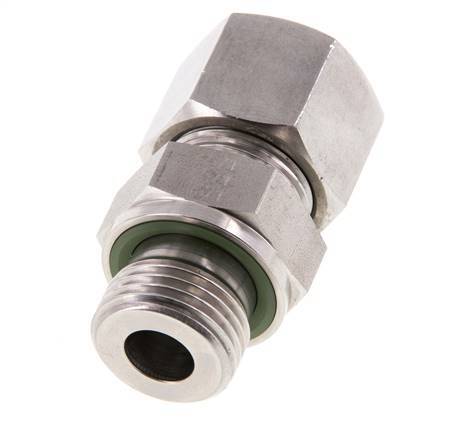 G 1/2'' Außengewinde x 14S Gerader Schneidring aus Edelstahl mit FKM-Dichtung 630 bar DIN 2353
