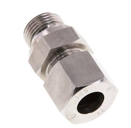 G 1/2'' Außengewinde x 14S Gerader Schneidring aus Edelstahl mit FKM-Dichtung 630 bar DIN 2353