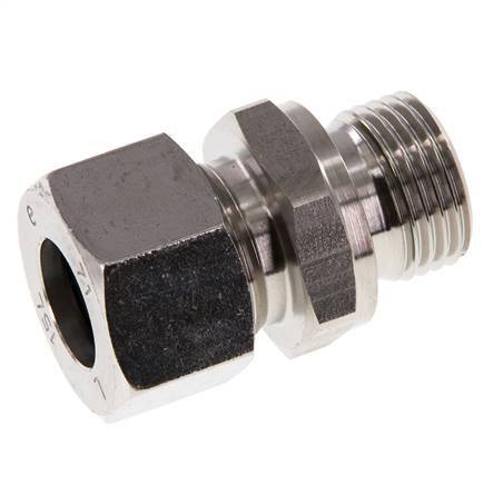 G 1/2'' Außengewinde x 15L Gerader Schneidring aus Edelstahl mit FKM-Dichtung 315 Bar DIN 2353