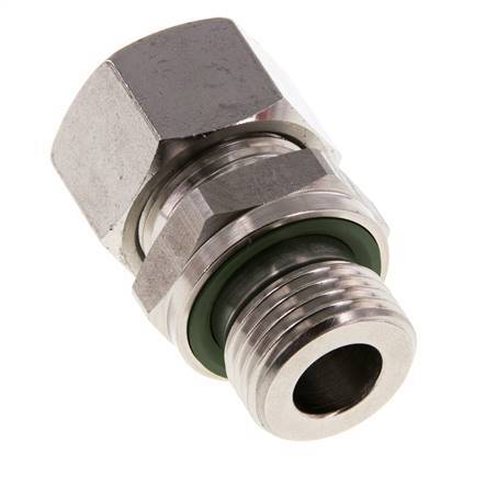 G 1/2'' Außengewinde x 15L Gerader Schneidring aus Edelstahl mit FKM-Dichtung 315 Bar DIN 2353