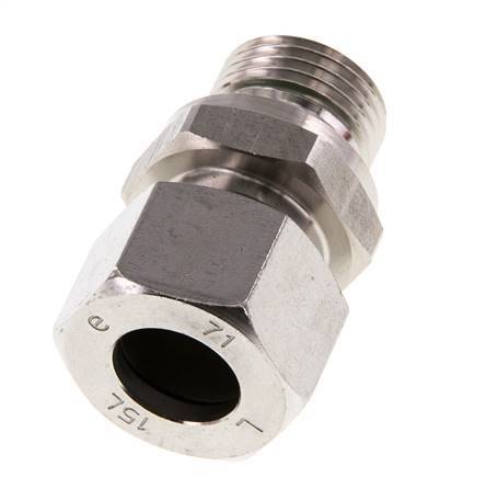 G 1/2'' Außengewinde x 15L Gerader Schneidring aus Edelstahl mit FKM-Dichtung 315 Bar DIN 2353