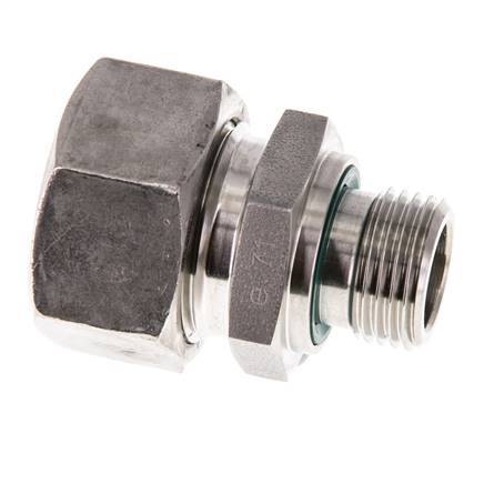 G 1/2'' Außengewinde x 22L Gerader Schneidring aus Edelstahl mit FKM-Dichtung 160 bar DIN 2353