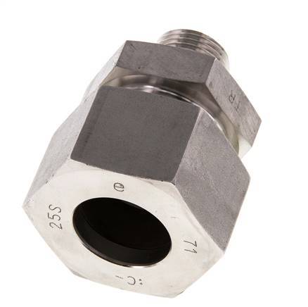 G 1/2'' Außengewinde x 25S Gerader Schneidring aus Edelstahl mit FKM-Dichtung 400 bar DIN 2353