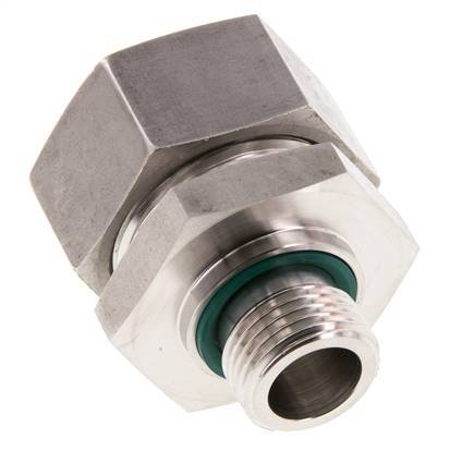 G 1/2'' Außengewinde x 28L Gerader Schneidring aus Edelstahl mit FKM-Dichtung 160 bar DIN 2353