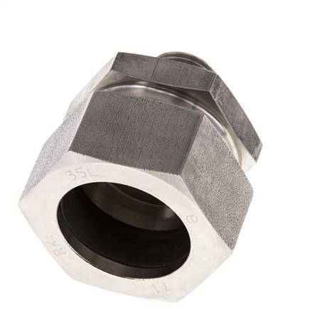 G 1/2'' Außengewinde x 35L Gerader Schneidring aus Edelstahl mit FKM-Dichtung 160 bar DIN 2353