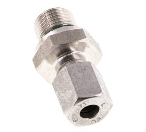 G 1/4'' Außengewinde x 6L Gerader Schneidring aus Edelstahl mit FKM-Dichtung 315 Bar DIN 2353