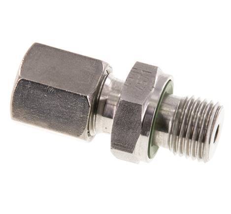 G 1/4'' Außengewinde x 6S Gerader Schneidring aus Edelstahl mit FKM-Dichtung 630 bar DIN 2353