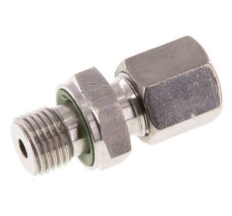 G 1/4'' Außengewinde x 6S Gerader Schneidring aus Edelstahl mit FKM-Dichtung 630 bar DIN 2353