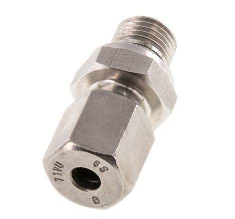 G 1/4'' Außengewinde x 6S Gerader Schneidring aus Edelstahl mit FKM-Dichtung 630 bar DIN 2353