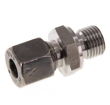 G 1/4'' Außengewinde x 8L Gerader Schneidring aus Edelstahl mit FKM-Dichtung 315 Bar DIN 2353