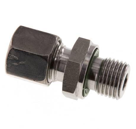 G 1/4'' Außengewinde x 8L Gerader Schneidring aus Edelstahl mit FKM-Dichtung 315 Bar DIN 2353