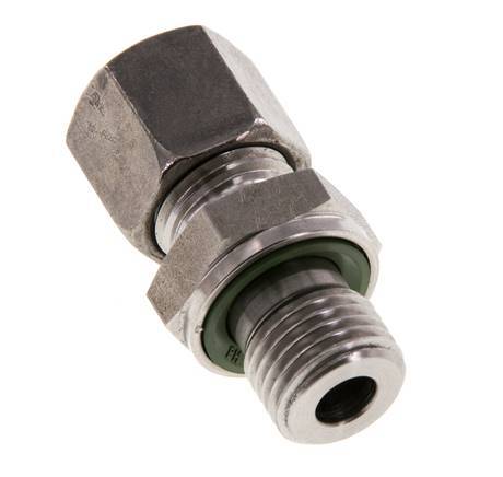 G 1/4'' Außengewinde x 8L Gerader Schneidring aus Edelstahl mit FKM-Dichtung 315 Bar DIN 2353