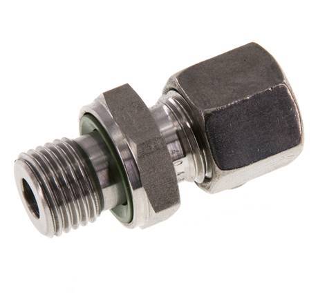 G 1/4'' Außengewinde x 8L Gerader Schneidring aus Edelstahl mit FKM-Dichtung 315 Bar DIN 2353