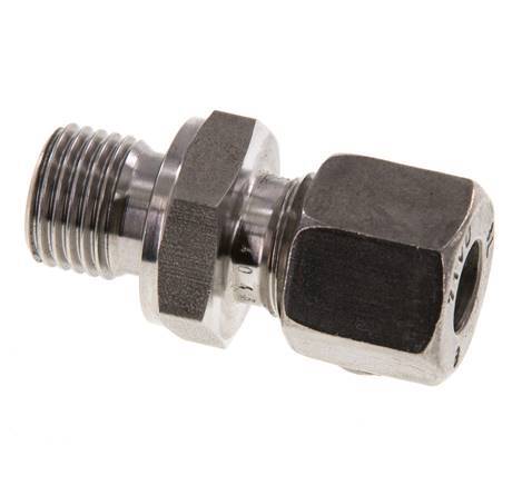 G 1/4'' Außengewinde x 8L Gerader Schneidring aus Edelstahl mit FKM-Dichtung 315 Bar DIN 2353