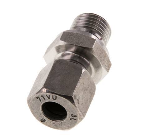 G 1/4'' Außengewinde x 8L Gerader Schneidring aus Edelstahl mit FKM-Dichtung 315 Bar DIN 2353