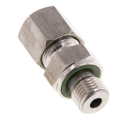 G 1/4'' Außengewinde x 8S Gerader Schneidring aus Edelstahl mit FKM-Dichtung 630 bar DIN 2353