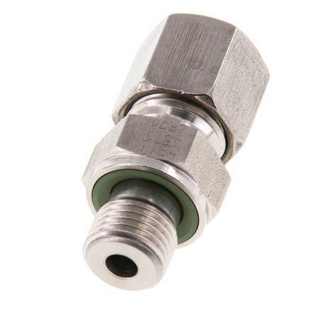 G 1/4'' Außengewinde x 8S Gerader Schneidring aus Edelstahl mit FKM-Dichtung 630 bar DIN 2353