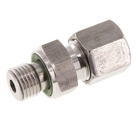 G 1/4'' Außengewinde x 8S Gerader Schneidring aus Edelstahl mit FKM-Dichtung 630 bar DIN 2353