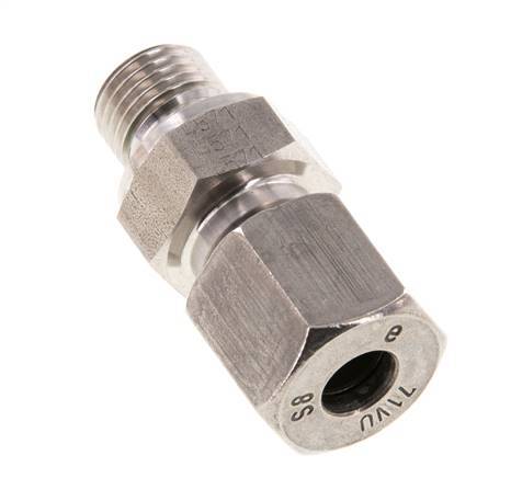 G 1/4'' Außengewinde x 8S Gerader Schneidring aus Edelstahl mit FKM-Dichtung 630 bar DIN 2353