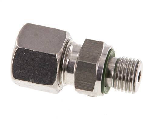 G 1/4'' Außengewinde x 10S Gerader Schneidring aus Edelstahl mit FKM-Dichtung 630 bar DIN 2353
