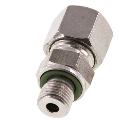 G 1/4'' Außengewinde x 10S Gerader Schneidring aus Edelstahl mit FKM-Dichtung 630 bar DIN 2353