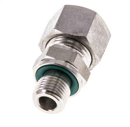 G 1/4'' Außengewinde x 12L Gerader Schneidring aus Edelstahl mit FKM-Dichtung 315 Bar DIN 2353