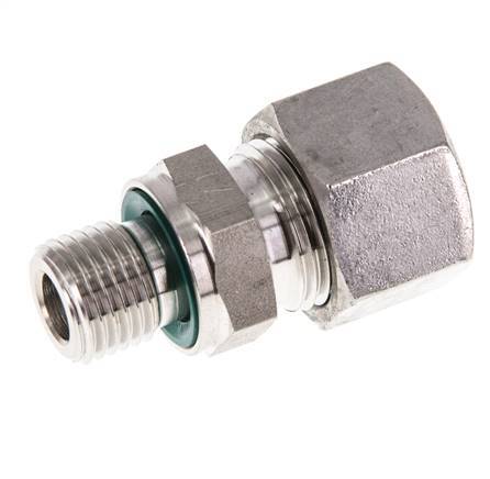 G 1/4'' Außengewinde x 12L Gerader Schneidring aus Edelstahl mit FKM-Dichtung 315 Bar DIN 2353