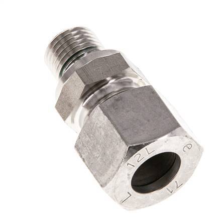 G 1/4'' Außengewinde x 12L Gerader Schneidring aus Edelstahl mit FKM-Dichtung 315 Bar DIN 2353