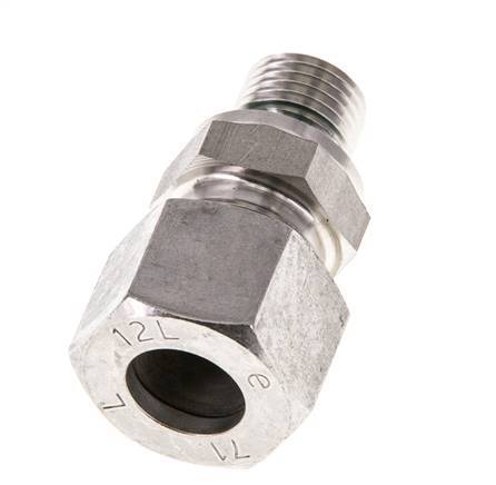 G 1/4'' Außengewinde x 12L Gerader Schneidring aus Edelstahl mit FKM-Dichtung 315 Bar DIN 2353