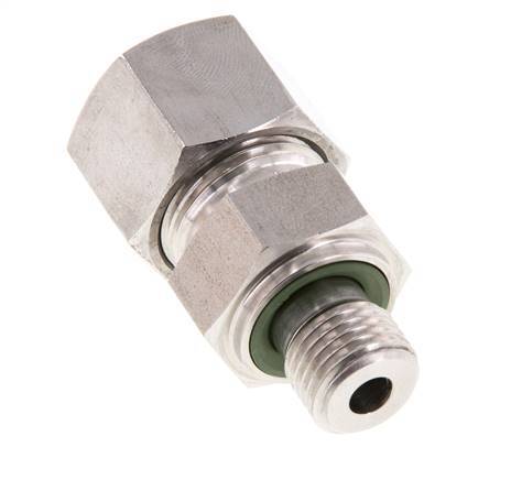 G 1/4'' Außengewinde x 12S Gerader Schneidring aus Edelstahl mit FKM-Dichtung 630 bar DIN 2353