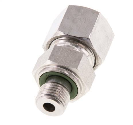 G 1/4'' Außengewinde x 12S Gerader Schneidring aus Edelstahl mit FKM-Dichtung 630 bar DIN 2353