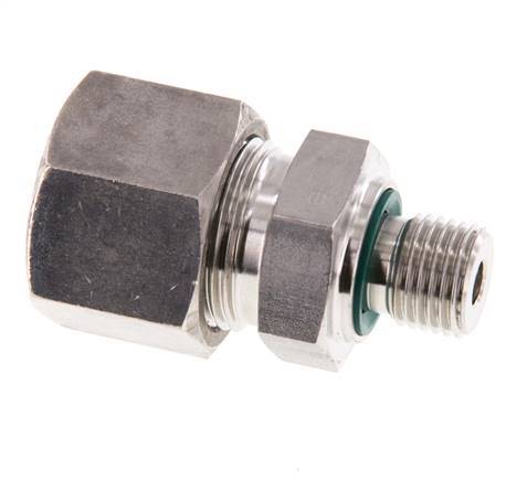 G 1/4'' Außengewinde x 14S Gerader Schneidring aus Edelstahl mit FKM-Dichtung 630 bar DIN 2353