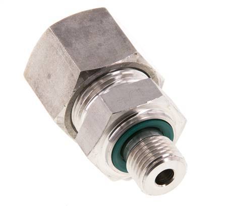 G 1/4'' Außengewinde x 14S Gerader Schneidring aus Edelstahl mit FKM-Dichtung 630 bar DIN 2353